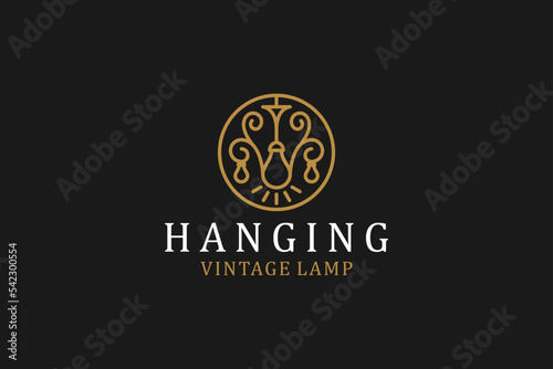 Ornament hanging lamp logo design  icon symbol filigree home decoration ornament