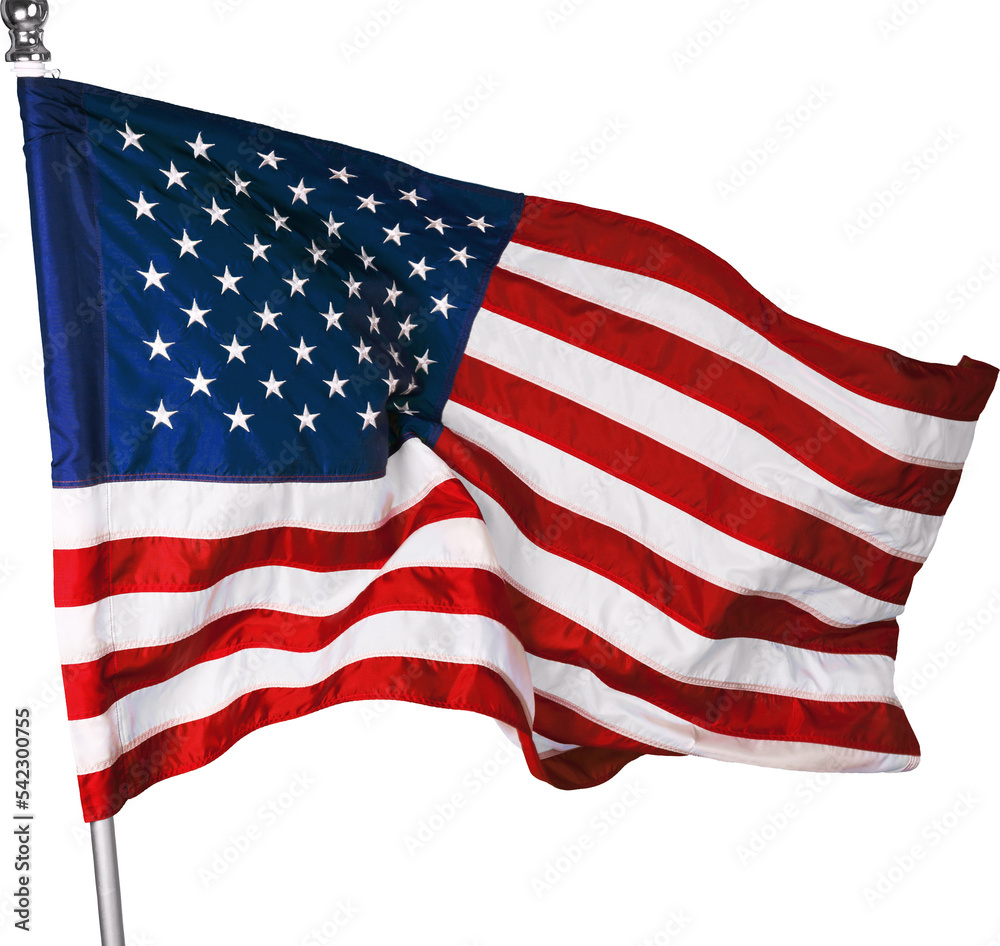 Fototapeta premium American Flag, Isolated on Transparent Background