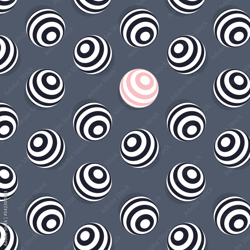 Seamless pattern with decorated spheres on grey background. Seamless pattern with decorated spheres on grey background.