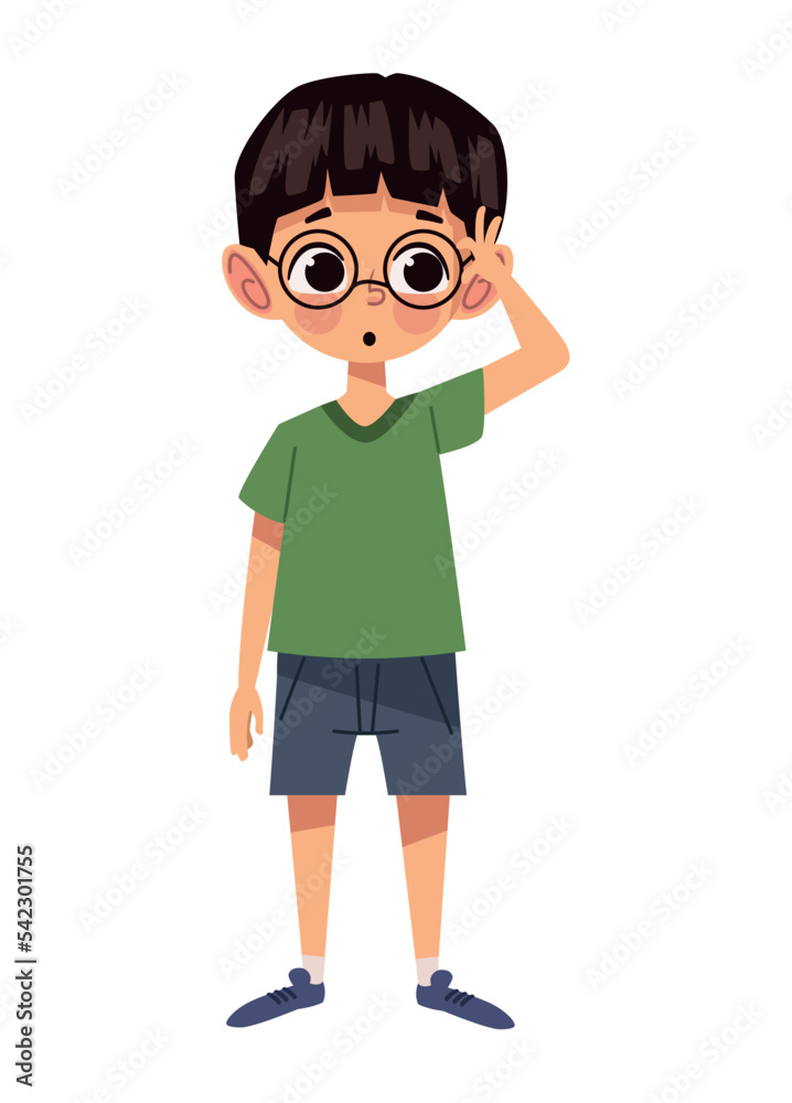 little boy wearing eyeglasses