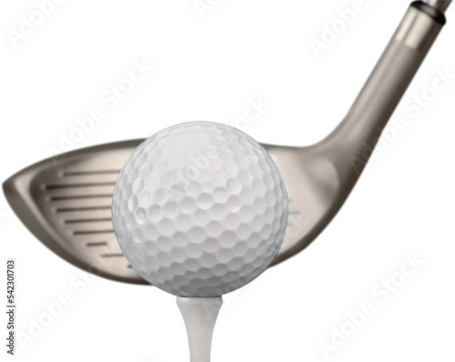 Closeup of Golf Club and Golf Ball