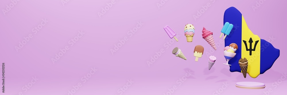 3d rendering of ice cream consumption in Barbados for social media content