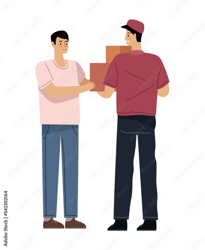 delivery worker and client