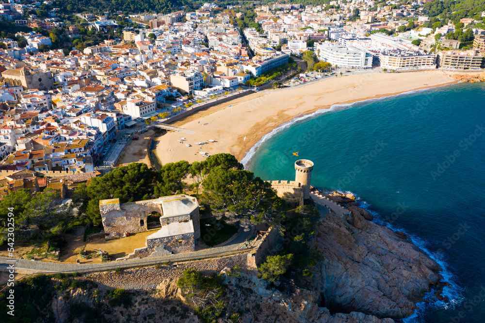 Scenic view of the city of Tossa de Mar in the province of Girona. Spain