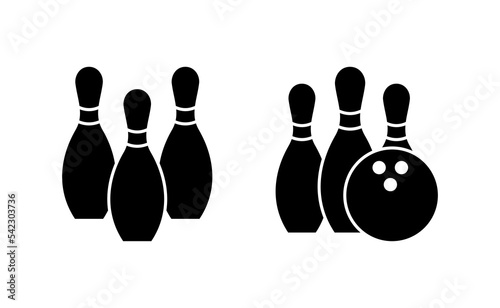 Bowling icon vector for web and mobile app. bowling ball and pin sign and symbol.