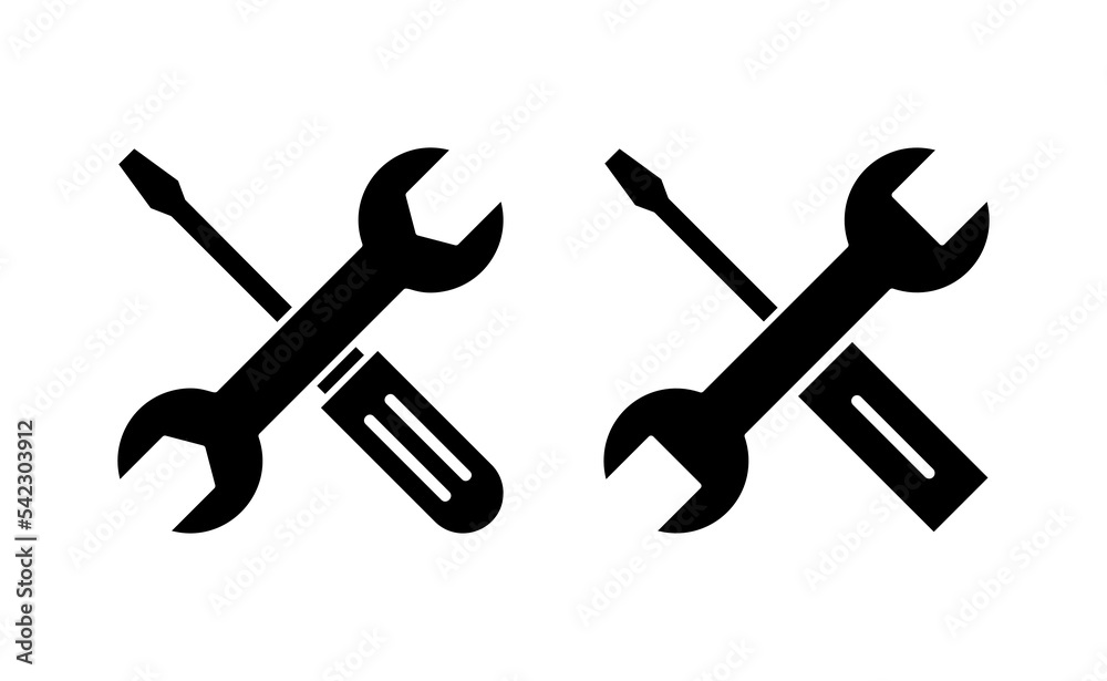 Repair tools icon vector for web and mobile app. tool sign and symbol. setting icon. Wrench and screwdriver. Service Repair tools icon vector for web and mobile app. tool sign and symbol. setting icon. Wrench and screwdriver. Service
