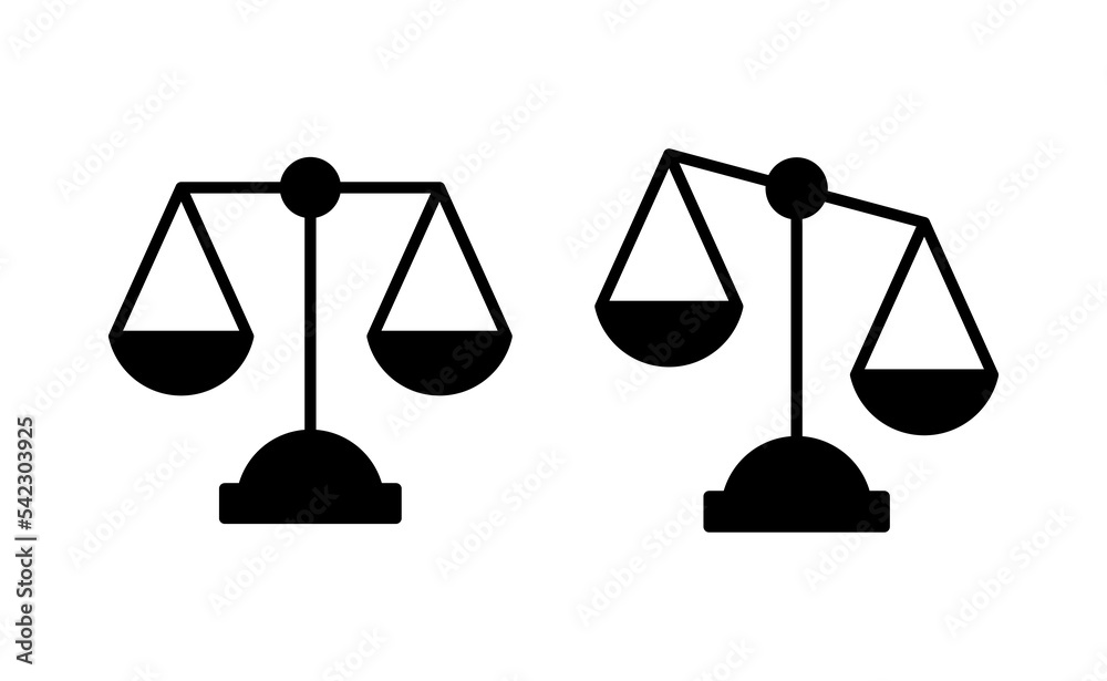 Scales icon vector for web and mobile app. Law scale icon. Justice sign and symbol Scales icon vector for web and mobile app. Law scale icon. Justice sign and symbol