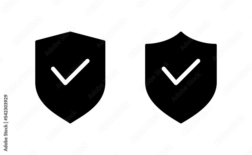 Shield check mark icon vector for web and mobile app. Protection approve sign. Insurance icon Shield check mark icon vector for web and mobile app. Protection approve sign. Insurance icon