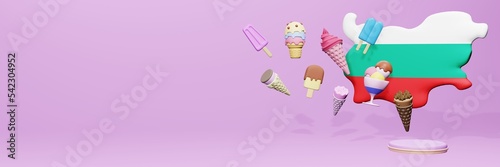 Obraz na płótnie 3d rendering of ice cream consumption in Bulgaria for social media content
w salonie