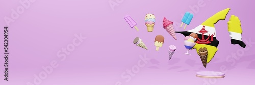 Obraz na płótnie 3d rendering of ice cream consumption in Brunei for social media content
w salonie