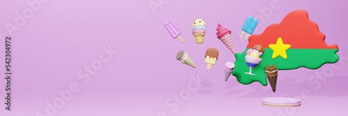 Obraz na płótnie 3d rendering of ice cream consumption in Burkina Faso for social media content
w salonie