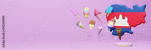 Obraz na płótnie 3d rendering of ice cream consumption in Cambodia for social media content
w salonie
