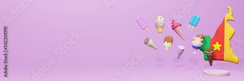 Obraz na płótnie 3d rendering of ice cream consumption in Cameroon for social media content
w salonie