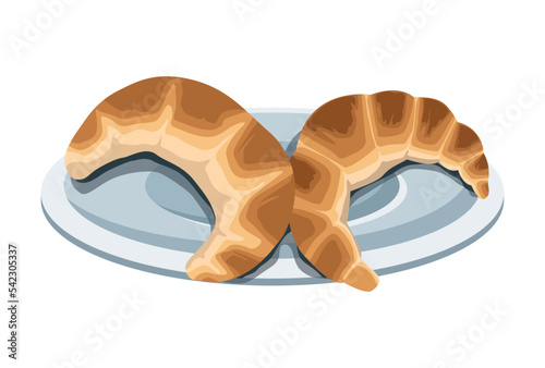 dish with croissants breads