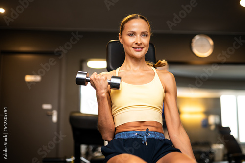 Woman doing fitness in a gym