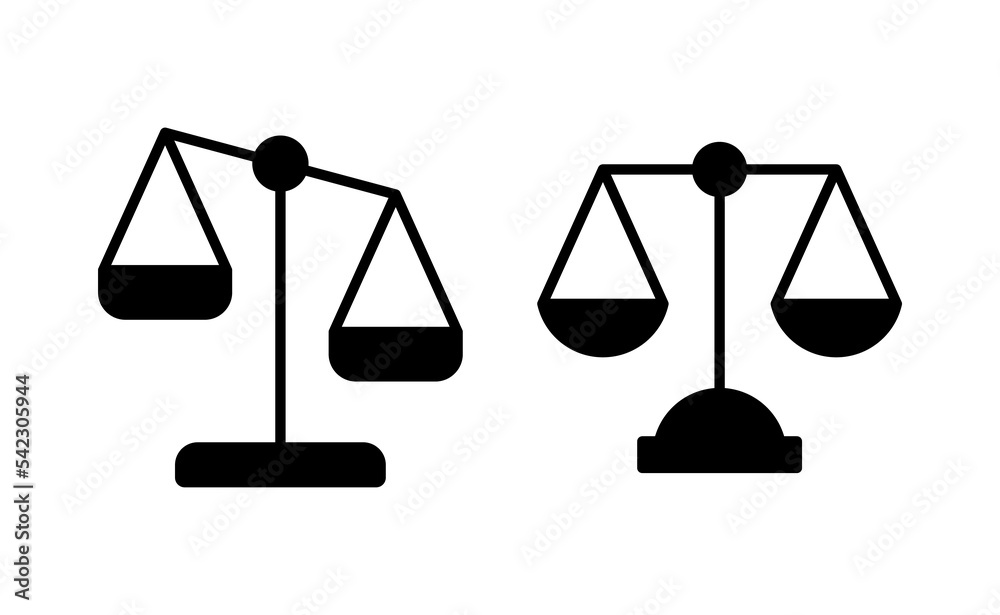 Scales icon vector for web and mobile app. Law scale icon. Justice sign and symbol Scales icon vector for web and mobile app. Law scale icon. Justice sign and symbol