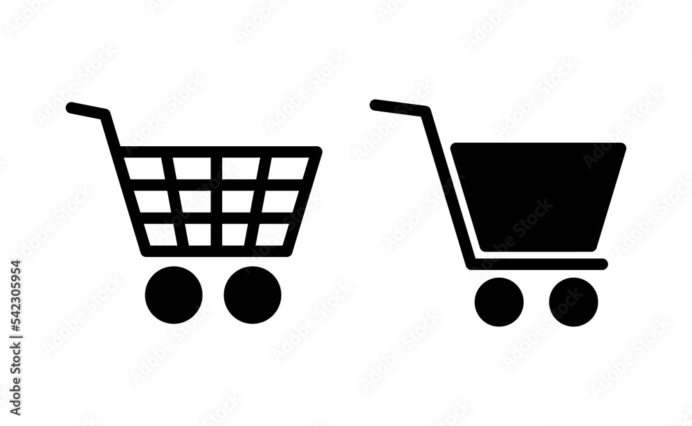 Shopping icon vector for web and mobile app. Shopping cart sign and symbol. Trolley icon