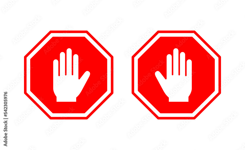 Stop icon vector for web and mobile app. stop road sign. hand stop sign and symbol. Do not enter stop red sign with hand Stop icon vector for web and mobile app. stop road sign. hand stop sign and symbol. Do not enter stop red sign with hand