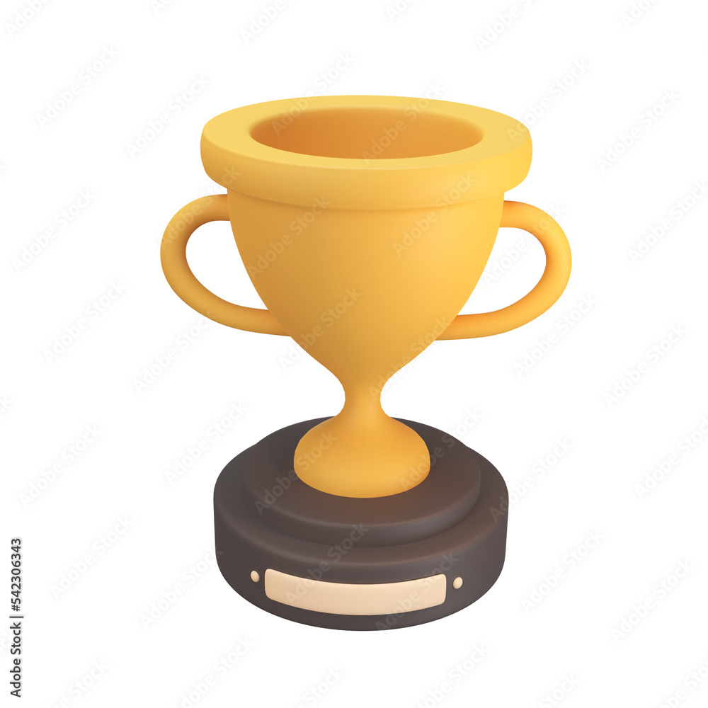 3d golden trophy Awards for winners of sports events success concept