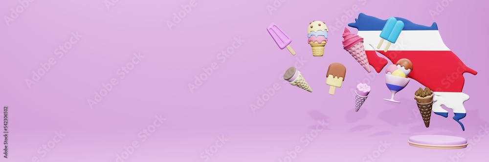 3d rendering of ice cream consumption in Costa Rica for social media content