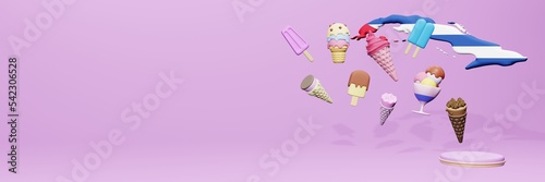 Obraz na płótnie 3d rendering of ice cream consumption in Cuba for social media content
w salonie