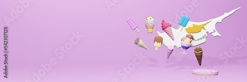 Obraz na płótnie 3d rendering of ice cream consumption in Cyprus for social media content
w salonie