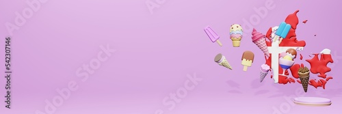 Obraz na płótnie 3d rendering of ice cream consumption in Denmark for social media content
w salonie
