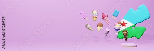 Obraz na płótnie 3d rendering of ice cream consumption in Djibouti for social media content
w salonie
