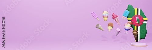 Obraz na płótnie 3d rendering of ice cream consumption in Dominica for social media content
w salonie