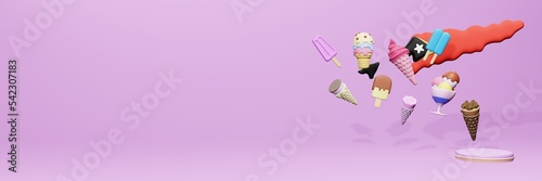 Obraz na płótnie 3d rendering of ice cream consumption in East Timor for social media content
w salonie