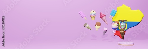 Obraz na płótnie 3d rendering of ice cream consumption in Equador for social media content
w salonie
