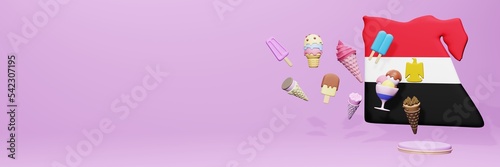 Obraz na płótnie 3d rendering of ice cream consumption in Agypt for social media content
w salonie