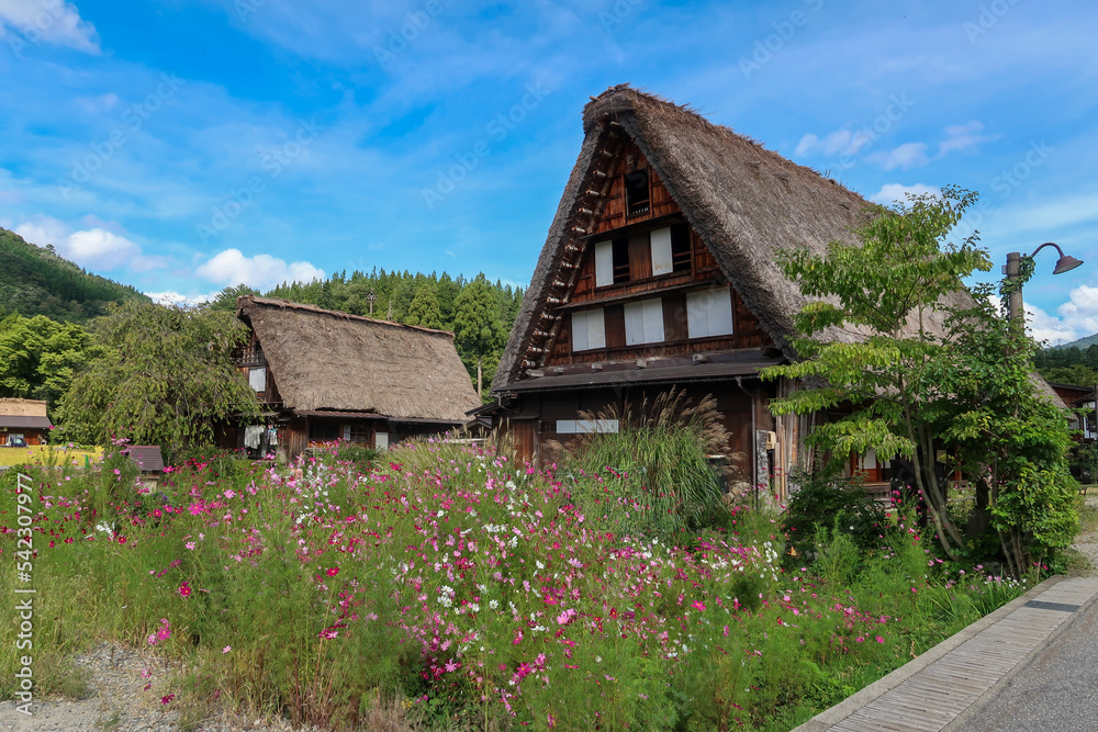 世界遺産の秋の白川郷