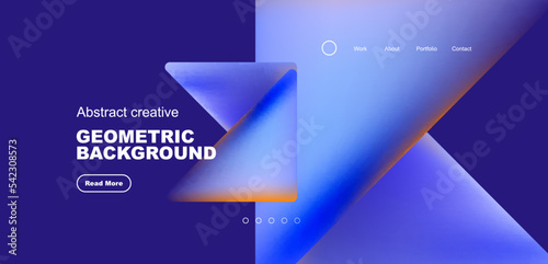 Triangles with fluid colors geometric abstract background. Techno or business concept, pattern for wallpaper, banner, background, landing page