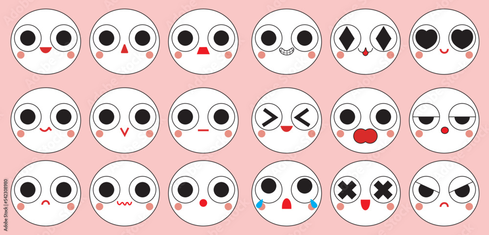 a set of 18 face expressions 
