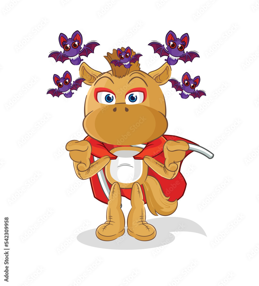 horse Dracula illustration. character vector horse Dracula illustration. character vector