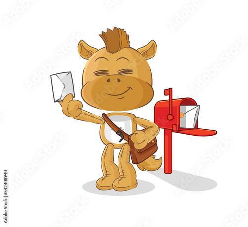 horse postman vector. cartoon character