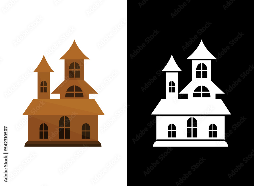 Horror House Illustrations With Vector Clip Art. Hi-Quality Ghost Home Design, Creative Premium Free Download With Vector File.