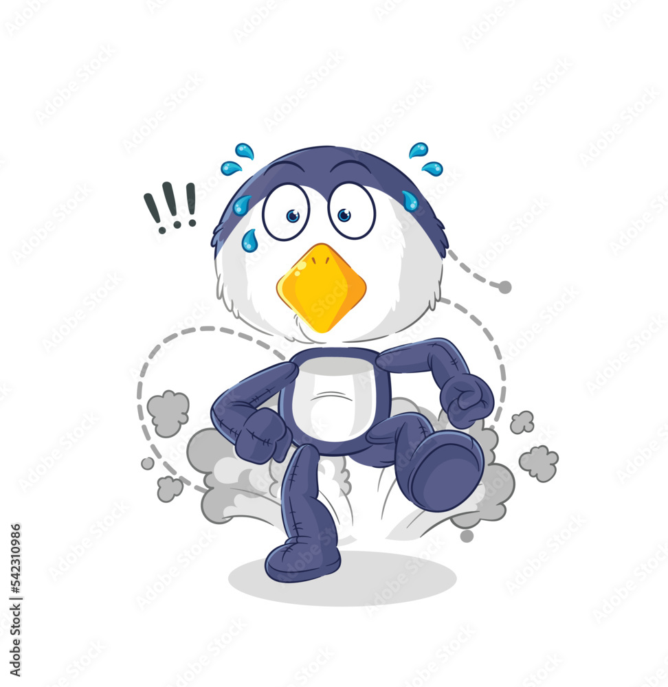 Obraz premium penguin running illustration. character vector