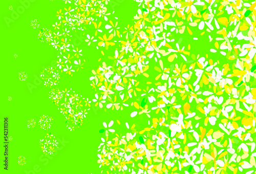 Light Green  Yellow vector abstract design with leaves.