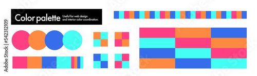 color harmony. Trendy color scheme. POP color scheme palette