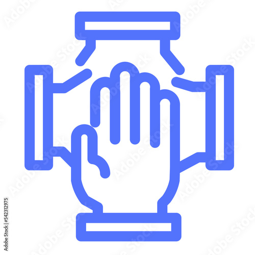 cooperation business partnership line icon