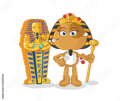 voodoo doll ancient egypt cartoon. cartoon mascot vector