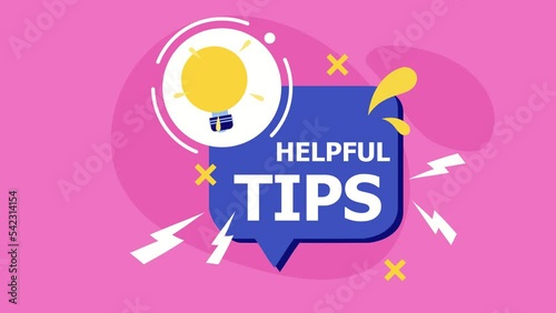 Helpful tips with a lightbulb on the top