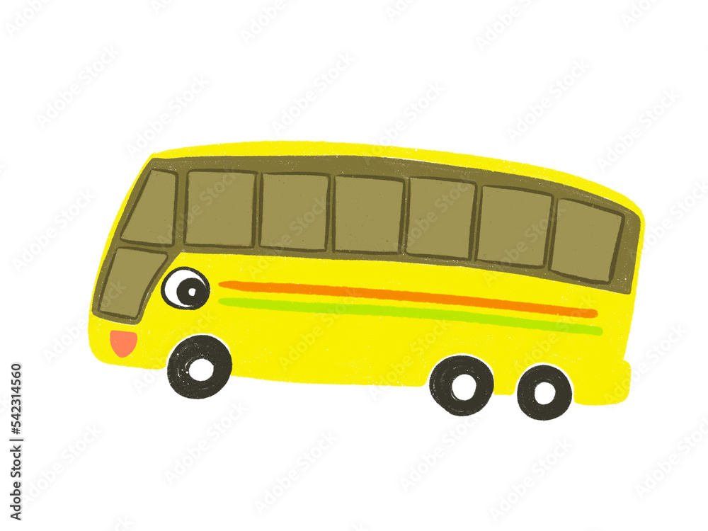 かわいい黄色のバス(単品)
