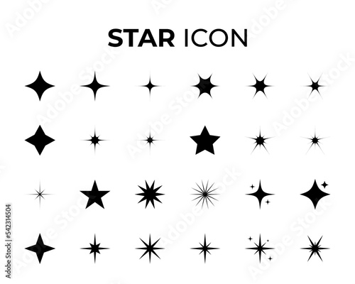 Stars Icons set. Outline set of stars vector icons for web design isolated on white background