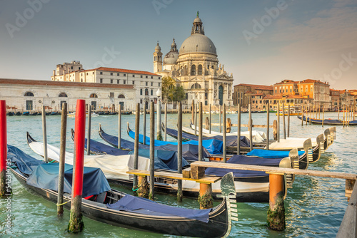 Gondolas in Grand Canal and Santa Maria Della Salute, Venice, Italy © Aide