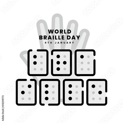 World Braille Day, vector illustration messages in the Braille alphabet