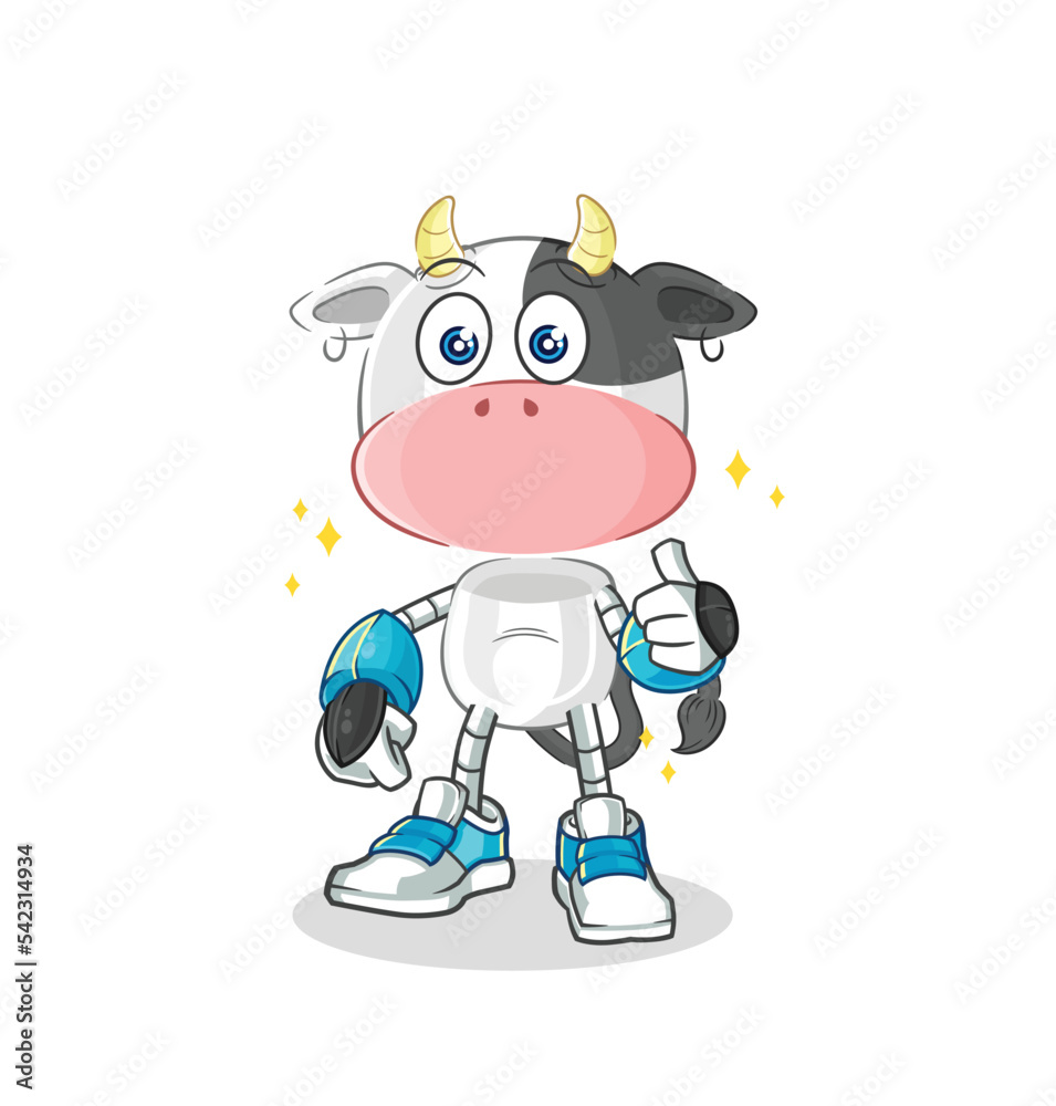 cow robot character. cartoon mascot vector