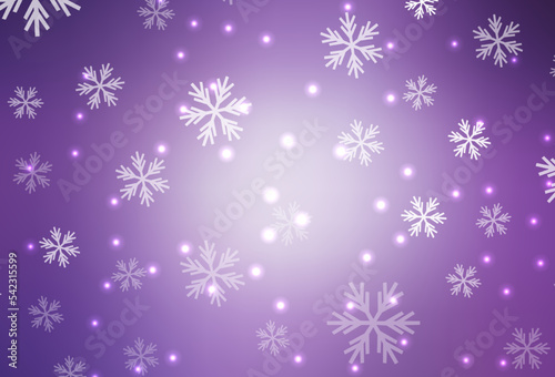 Light Purple vector background with xmas snowflakes, stars.